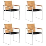 Teck durable & acier inox 304: Le bois de teck certifié séché au four et l’armature inox offrent une robustesse maximale aux chaises de jardin extérieur, supportant sans rouiller pluie, UV et sel pour une utilisation terrasse ou balcon toute l’année