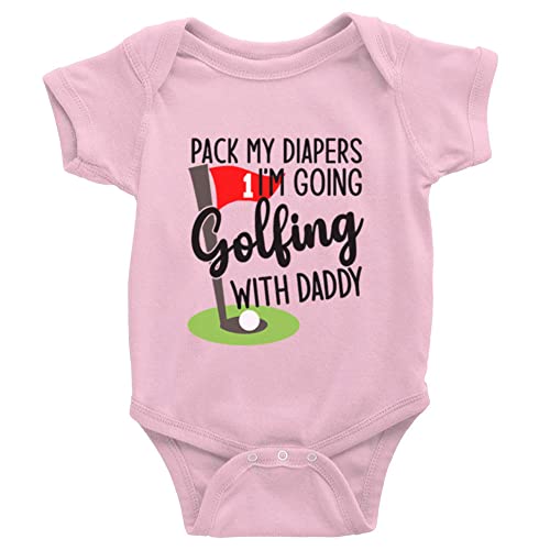 Image of Yeavomeny Pack My Diapers I'm Going Golfing With Daddy Cute Toddler Rompers Unisex Baby Long Sleeve Bodysuit