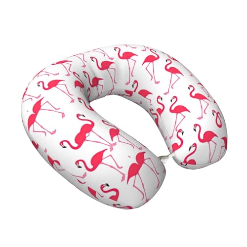Almohada de viaje con diseño flamenco rosa miniatura 2