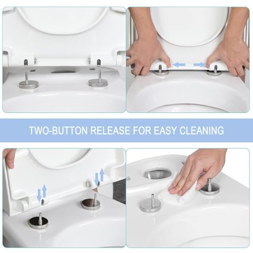 Couvercle WC en PP durable de forme U avec charnières réglables - 6