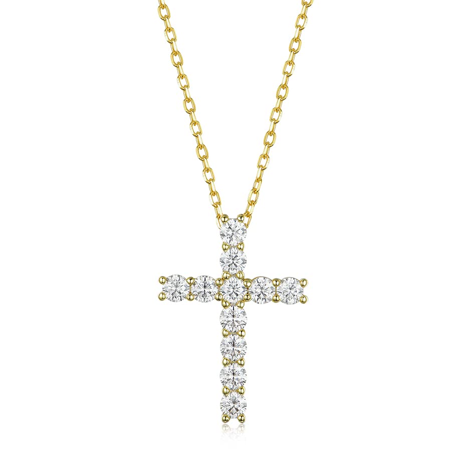 Collier croix moissanite 3mm en argent, le cadeau idéal pour elle