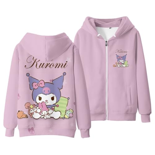 Image of WANHONGYUE Kuro-mi Hoodie Sweatshirts Women's Long Sleeve Pullover Girls Kawaii Cartoon Zipper Hooded Sweater, Style 11, M