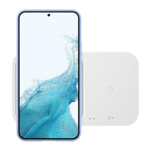 Samsung Chargeur Pad Induction sans Fil Duo 15W Blanc, Charge Rapide, Version FR ( Chargeur et câble non inclus)