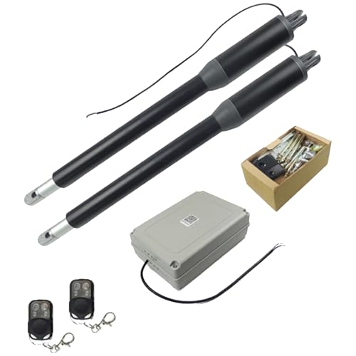 Abridor de portones eléctrico de 40 W, kit automático para portones batientes dobles, velocidad de movimiento de 1,6 cm/s, ángulo máximo de apertura de la puerta: 110°, ancho de hoja ≤2 m