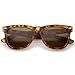 Retro Wide Temple Polarized Lens Square Horn Rimmed Sunglasses 55mm (Orange-Tortoise/Brown Polarized)