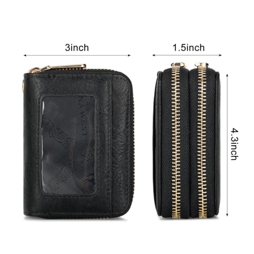 Image of Montana West Credit Card Holder Small Double Zipper Keychain Wallet