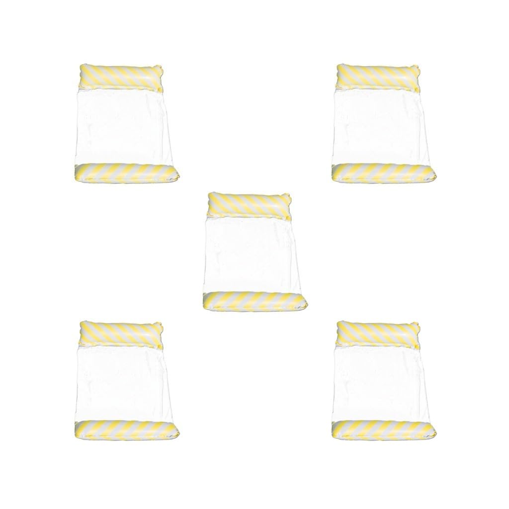 Lot de 5 hamacs flottants gonflables pour piscine Jaune 122 x 70 cm