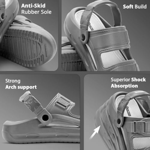 Image of DOCTOR HEALTH SUPER SOFT Men's Sports Sandals | Lightweight EVA Sandals with Back Strap | Anti-Skid Cushioned Comfort Outdoor Casual Walking Sandals