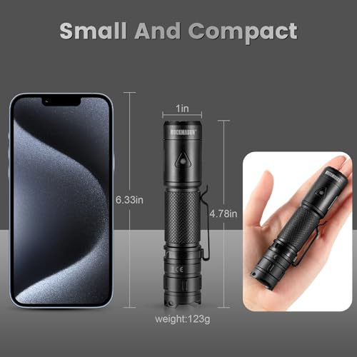 RM-F3 EDC Flashlight High Lumens, IP68 Waterproof Flash Light, Rechargeable Flashlights for Home, Outdoor, Exploration, Hiking, Camping, Rescue, Hunting, Cycling, Hurricane Emergency - Image 4