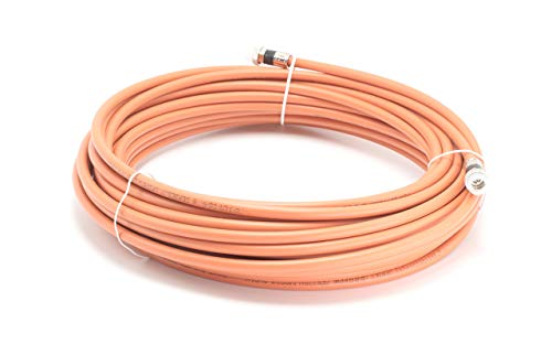 75 Feet (23 Meter) - Direct Burial Coaxial Cable 75 Ohm Rf Rg6 Coax Cable, With Rubber Boots - Outdoor Connectors - Orange - Solid Copper Core - Designed Waterproof And Can Be Buried #TOP8