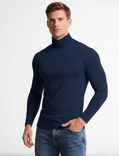 Men's Turtleneck Long Sleeve Shirts Thermal Base Layer Top Lightweight Undershirt2