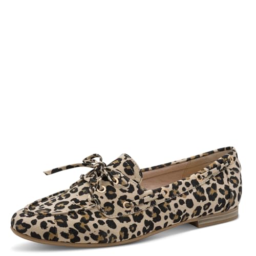 MARCO TOZZI Oxford Femme Semelle intérieure Feel Me Douce Doublure Douce synthétique, Beige (Leo...