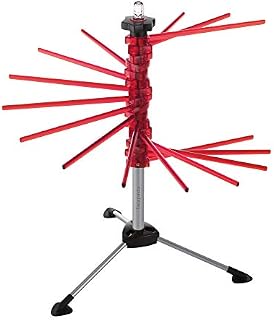 Marcato Pasta Drying Rack, Fresh Pasta Dryer, Foldable, Space-Saving, 16 Arms, Up to 2 kg of Pasta, Kitchen Accessory, Made in Italy. Model: Tocapasta, Red