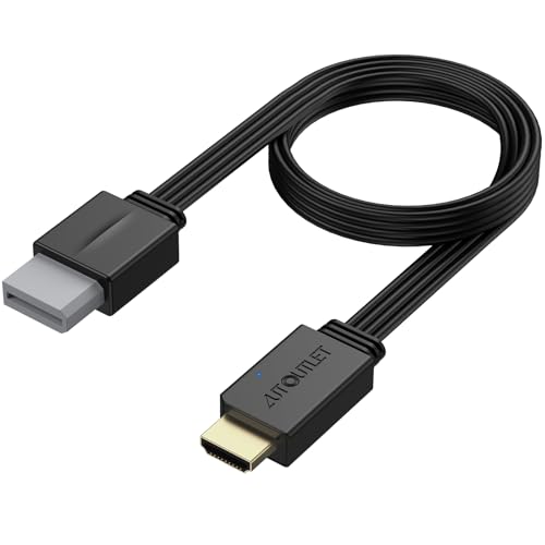 Image of AUTOUTLET Wii to HDMI Converter Cable, 4FT /120cm WII to HDMI Converter with Built-in HDMI Male Output, Plug and Play Wii HDMI Adapter Compatible with Nintendo Wii, Wii U, HDTV, Monitor, Projector