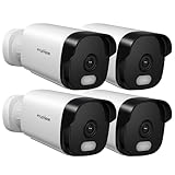 LaView 5MP Security Camera Outdoor with Color Night Vision,3K Wired Cameras for Home Security,IP65 Waterproof Camera, 24/7 Live Video,2 Way Talk,Cloud Storage/SD Slot,Compatible with Alexa(4 Pack)