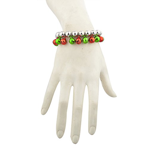 LUX ACCESSORIES Multi Color Christmas Jingle Bells Stretch Bracelet2