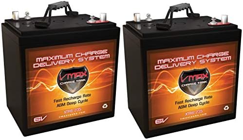 Qty 2: VMAX XTR6-235 6 Volt 235Ah Group GC2 AGM Deep Cycle Battery. Capacity: 235Ah; Energy: 1.62kWH Each; Reserve Capacity: 500min Each