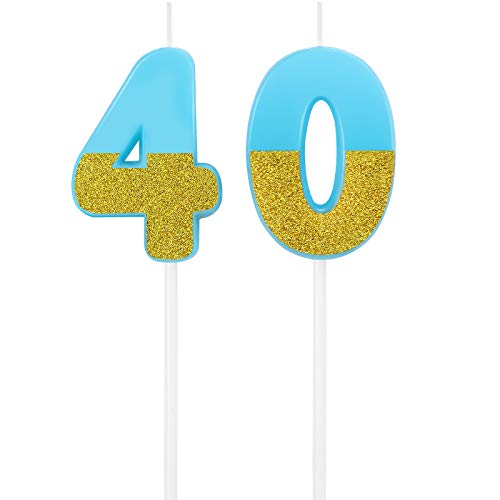 Velas de Cumpleaños de 40 Velas de Números Topper de Tarta Adornos...