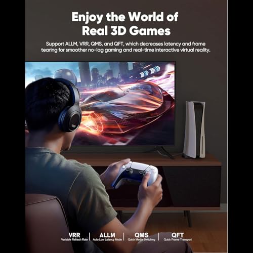 16K HDMI 2.2 Cable 3.3FT, 96Gbps Ultra High Speed 16K@60Hz 8K@120Hz 4K@480Hz HDMI Cord, HDCP 2.3 & HDR10 HDMI Cables for PS5/Xbox Series X|S/Roku TV/Gaming PC/Monitor/Blu-ray/Projector