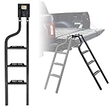 KEWISAUTO Foldable Pickup Truck Tailgate Ladder, 45" Heavy Duty Universal Folding 360°Rotatable Tailgate Step Ladder for Ford F250, Dodge RAM 2500 etc. Pickup Truck Accessories