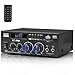 Romica Amplificador Audio HiFi Estéreo Bluetooth 5.0, 2 Canales 450Wx2 con Radio FM, USB, SD, Entradas Óptica/Coaxial, Compatible con Altavoces Pasivos y subwoofer Activo para Cine en Casa