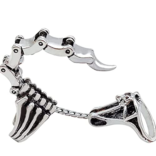 MasYosh Anello dello Scorpione Anello a Dito dell'articolazione della nocca Anello Aperto Regolabile a Dito Pieno, Anelli Cosplay di Halloween, Anello di coda dello Scorpione