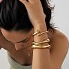 3Pcs Chunky Gold Bangle Bracelets for Women Trendy 14K Gold Plated Cuff Bracelets Stack, Dainty Gold Bracelet Sets Non Tarnish Fashion Jewelry Gift #5
