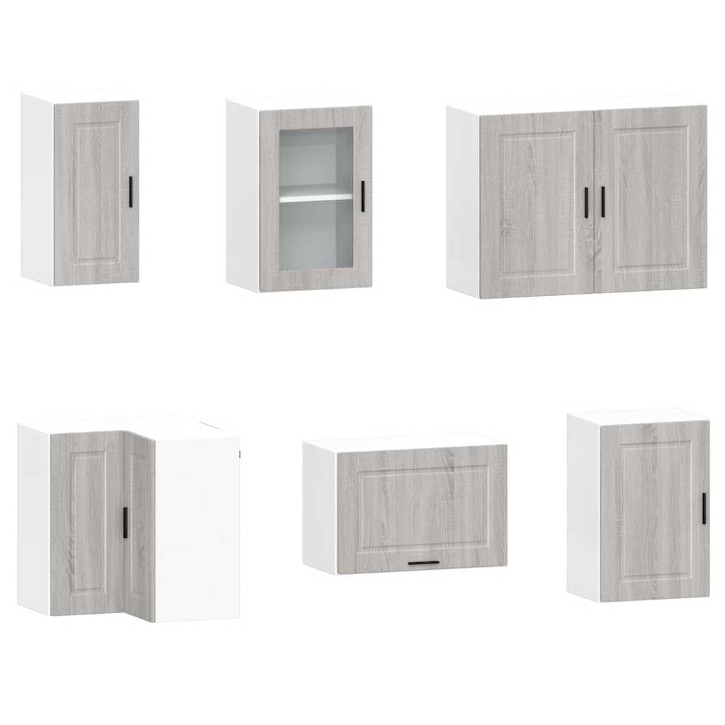 11-TLG. Küchenschrank-Set Porto Grau Sonoma Holzwerkstoff | Modulares 11-teiliges Schrank-Set für die Küche, gefertigt aus robustem Holzwerkstoff mit viel Stauraum.