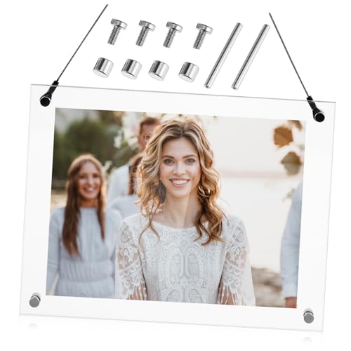 Mobestech Cornice in Acrilico Trasparente Per Foto Cornice Per Scrivania o Parete Con