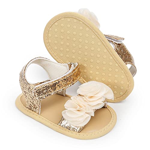 Generic Baby Girls' Sandals with Headband Newborn Girls' Summer Flower Sandals First Dress Shoes for Toddler Lightweight Shoes4