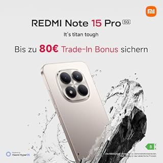 XIAOMI Redmi Note 15 Pro 5G Smartphone (12+512 GB) – 6580-mAh-Akku, IP66/IP68 Staub- und Wasserschutz, Neue 200-MP-Kamera, 6,83" AMOLED-Display, Schwarz, 2 Jahre Garantie