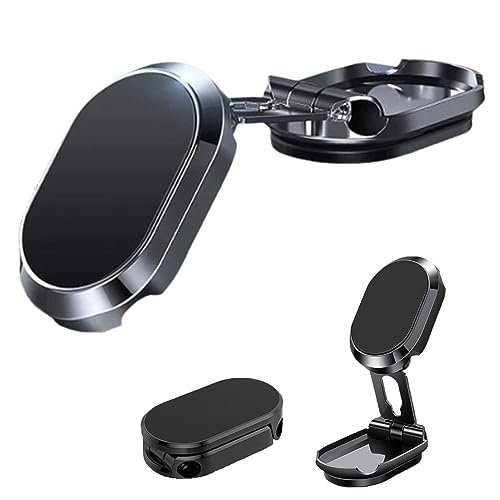 Goodergear Cell Phone Holder, Excel Gadgets Phone Holder - 2023 New Alloy Folding Magnetic Car Phone Holder, 720 Rotating Base, Universal Dashboard Car Phone Mount (Black)