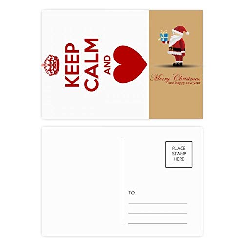Cartes postales Rouge Keep Calm Père Noël lot 20 correspondance voeux