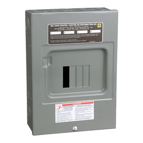 Schneider Electric - Schneider Electric QO4L100S Square D Sub Panel Loadcentre with 4 Spaces, 8 Circuits Maximum, Grey