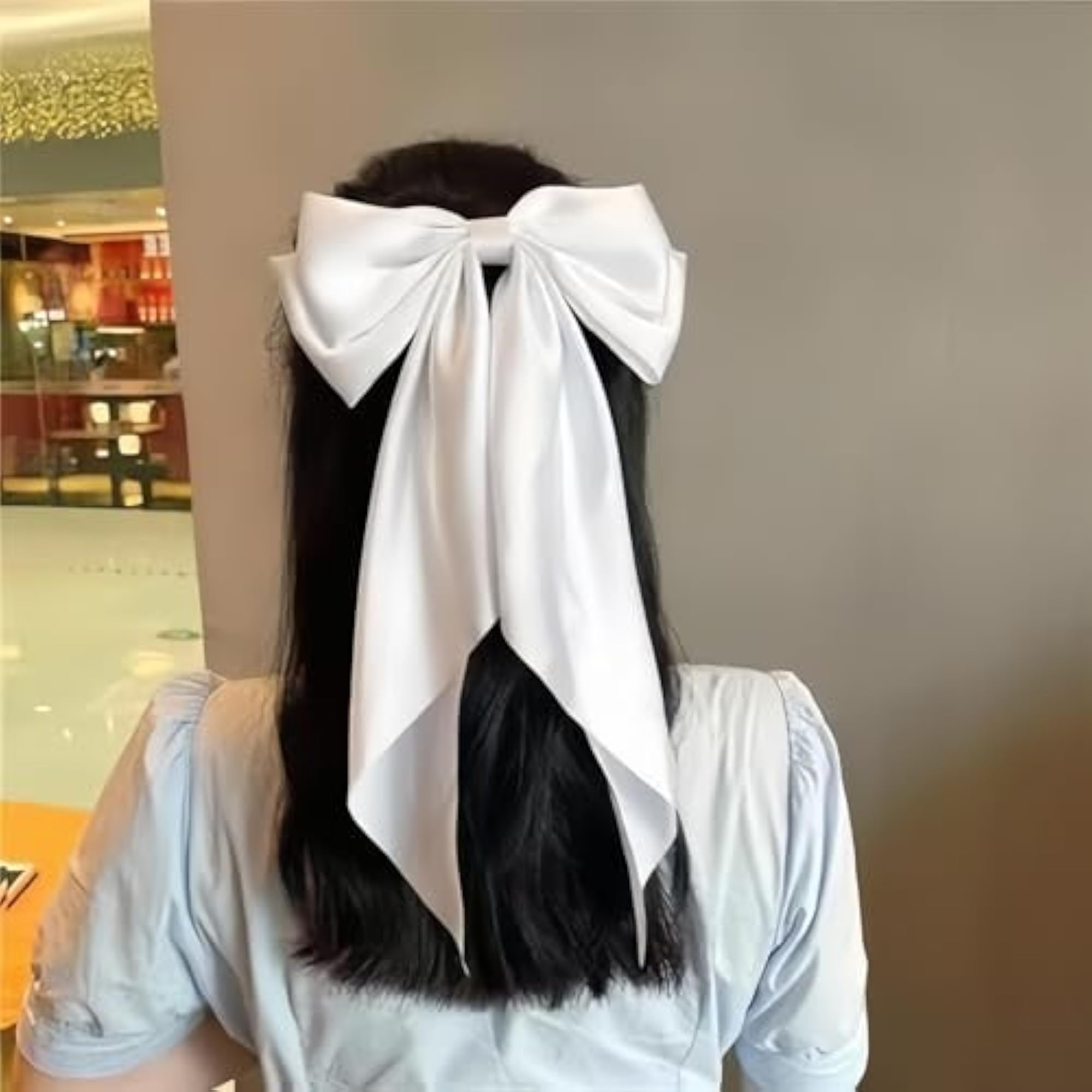 5 Pcs Vintage Silk Satin Hair Bow Clips for Women