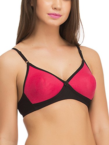Image of Clovia Women's Cotton Rich Solid Non-Padded Full Cup Wire Free T-Shirt Bra - Black