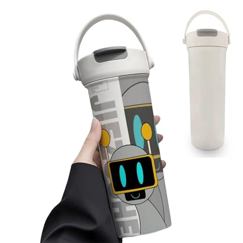 スプランキー 水筒 魔法瓶 ステンレス製コップ 大容量 600ml 子供用 保温保冷 直飲み 人気アニメ萌えグッズ 通学 スポーツ 携帯に便利 おしゃれ 旅行 出張 男の子 女の子 誕生日プレゼント (グレー)