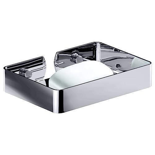 HONPHIER Porte Savon pour Douche Barre De Douc 304 Porte-Savon en Acier Inoxydable Savon Saver Plateau Éponge Murale Titulaire (Argent)