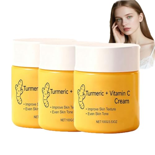 Crema de vitamina C, loción corporal, crema hidratante, crema corporal de cúrcuma y vitamina C, cremas faciales de cúrcuma, cremas corporales con vitamina C, tono desigual para la piel seca, (3