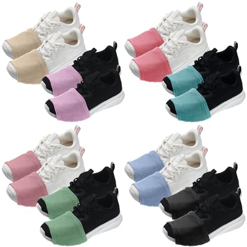 Haysandy 8 Pairs Dance Shoe Covers Over Shoes Socks for Dancer Women (L,Warm Style,Candy Color)