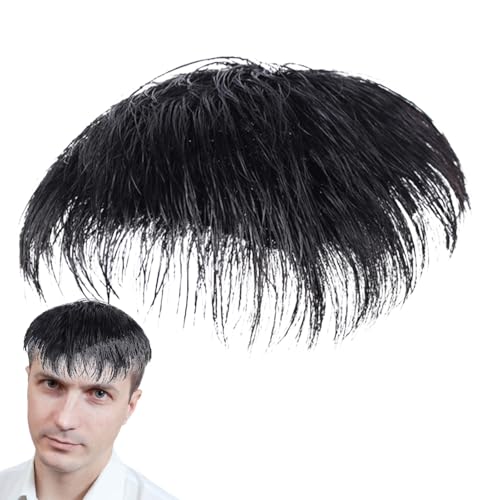Men Short Toupee, Toupee Hair For Men, Top Of The Head Hair Extensions, Natural Hairs Replacement System Wig | Male Prosthetic Hairpiece For Daily Wear, Covering Thin Or White Hairs, And Confident Sty