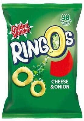 Golden Wonder Ringos Cheese & Onion - 20g - Pack of 12