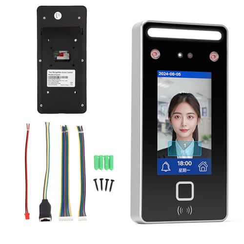 Jectse Office Dynamic Face Recogntion Attendance Device, Real Time Face Detection for Office Employees, 4.3inch LCD screen, 188 * 88 * 26mm