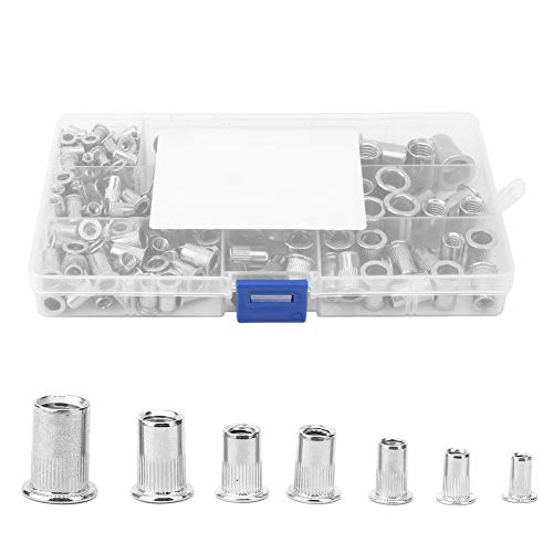 Juego de tuercas de remache M3 - M10, 160 unidades, sujetadores con inserción roscada de acero inoxidable 304, tamaños variados en una caja de almacenamiento transparente y durader
