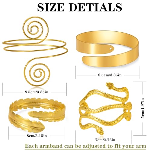Gold Arm Cuff Upper Arm,6 Pieces Upper Arm Cuffs bracelets,Gold Adjustable Arm Cuff Jewelry for Women3