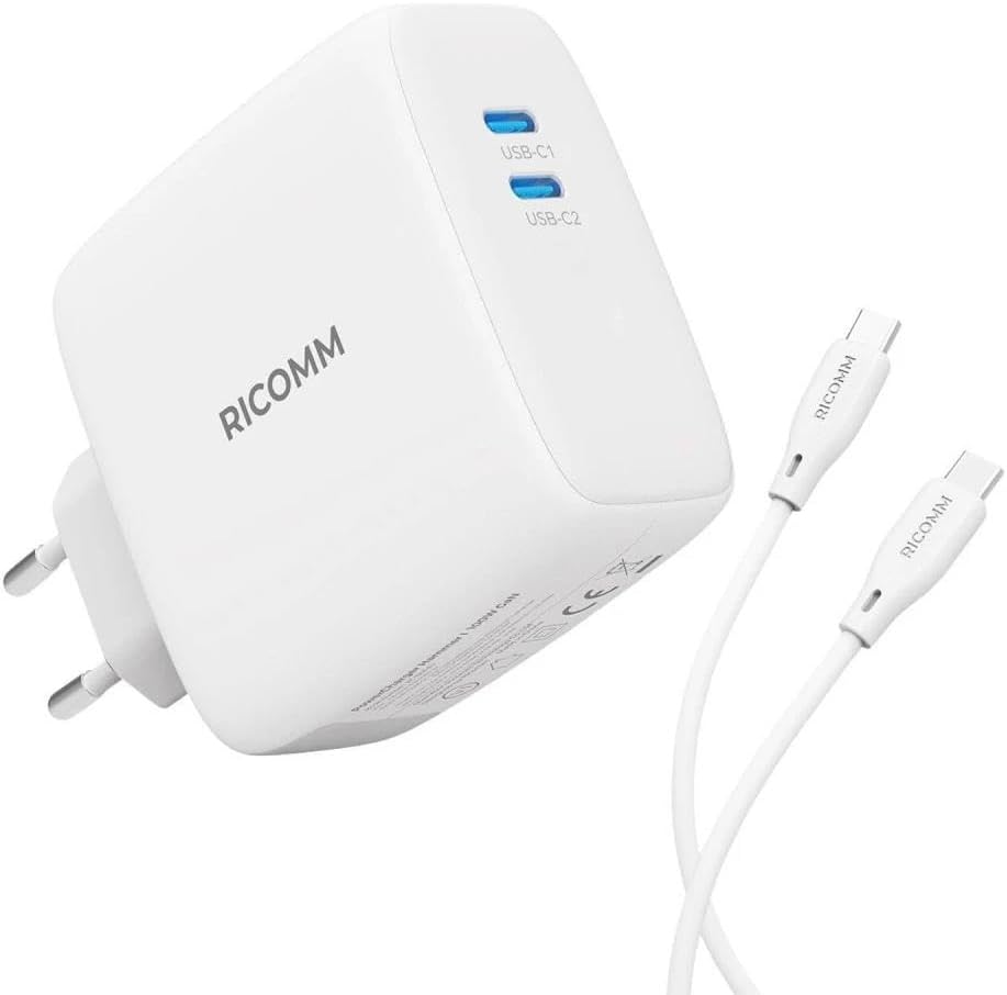 100W GaN 2 Portlu USB-C  arj Aleti QC5.0 PD Type-C H zl   arj Cihaz  + 100W  arj Kablosu