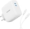 100W GaN 2 Portlu USB-C Şarj Aleti QC5.0 PD Type-C Hızlı Şarj Cihazı 100W Şarj Kablosu