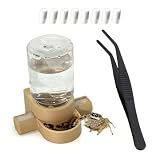 Jumping Spider Accessories, Jumping Spider Water Dispenser, Magnetic Hanging Feeder with Tweezers for Jumping Spiders, Tarantulas, Praying, Mantises (Beige)