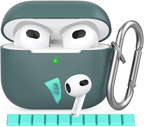 Delidigi Cover AirPods 3, Morbido Silicone Custodia Protettiva Completa con  Portachiavi per AirPods 3a Generazione 2021 [con 10 Pezzi AirPods Mastice  Detergente] (Ago di pino verde) : Amazon.it: Elettronica