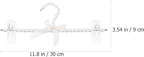 Miniatura 5 de PRETYZOOM Perchas para bebé, 2 unidades, perlas, artificiales, perlas, bonitas, perchas elegantes para pantalones con clips, perchero para ropa,